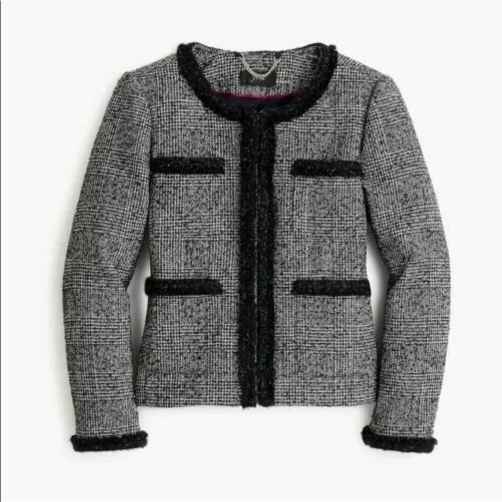 COPY - J.Crew Glen Plaid Lady Jacket with Braided Trim Size 0